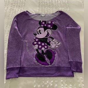 Minnie Mouse Purple Lightweight Sweatshirt Size Medium Never Worn
